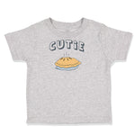 Toddler Clothes Blue Word Cutie and Picture of A Pie Toddler Shirt Cotton