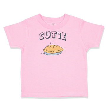 Toddler Clothes Blue Word Cutie and Picture of A Pie Toddler Shirt Cotton