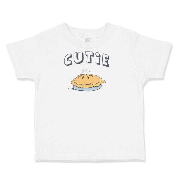 Toddler Clothes Blue Word Cutie and Picture of A Pie Toddler Shirt Cotton