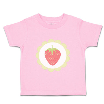 Toddler Clothes Red Strawberry in Green Circle Food and Beverages Fruit Cotton
