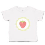 Toddler Clothes Red Strawberry in Green Circle Food and Beverages Fruit Cotton