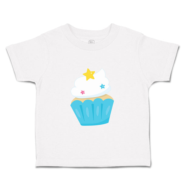 Toddler Clothes Cupcake Stars Blue Food and Beverages Desserts Toddler Shirt