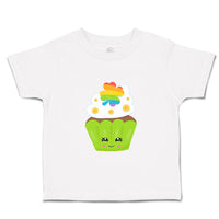 Toddler Clothes St Paddy's Cupcake Rainbow Clover Eyes Food and Beverages Cotton