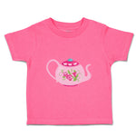Toddler Girl Clothes Rose Print Teapot Food and Beverages Tea Toddler Shirt