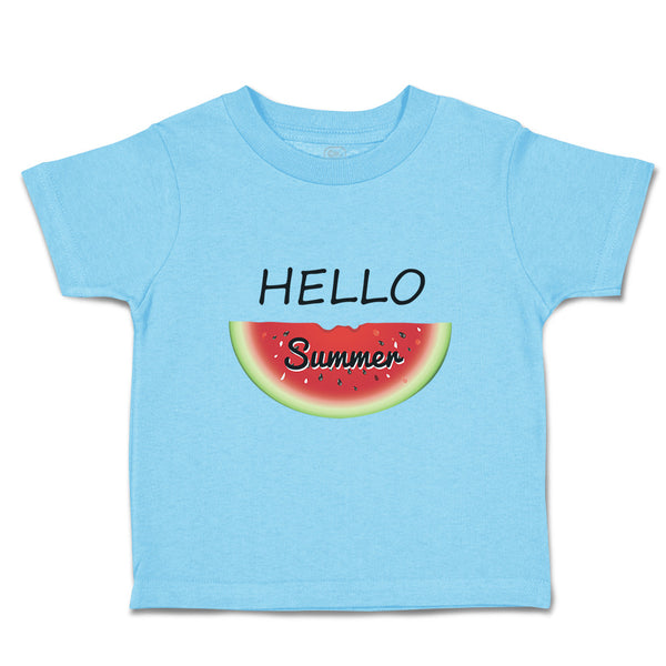 Toddler Clothes Hello Summer Watermelon Food & Beverage Fruit Toddler Shirt