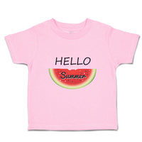 Toddler Clothes Hello Summer Watermelon Food & Beverage Fruit Toddler Shirt