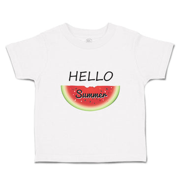 Toddler Clothes Hello Summer Watermelon Food & Beverage Fruit Toddler Shirt