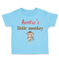 Toddler Clothes Auntie's Little Monkey Aunt Funny Toddler Shirt Cotton