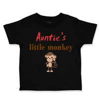 Toddler Clothes Auntie's Little Monkey Aunt Funny Toddler Shirt Cotton