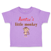 Toddler Clothes Auntie's Little Monkey Aunt Funny Toddler Shirt Cotton