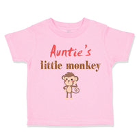 Toddler Clothes Auntie's Little Monkey Aunt Funny Toddler Shirt Cotton