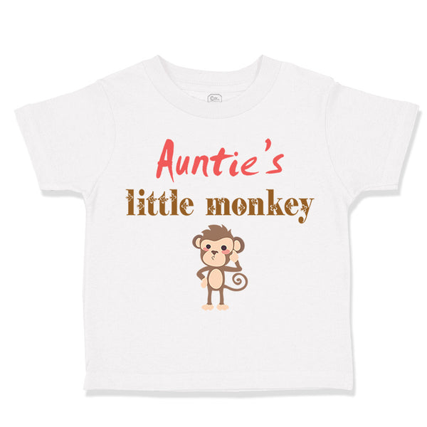 Toddler Clothes Auntie's Little Monkey Aunt Funny Toddler Shirt Cotton