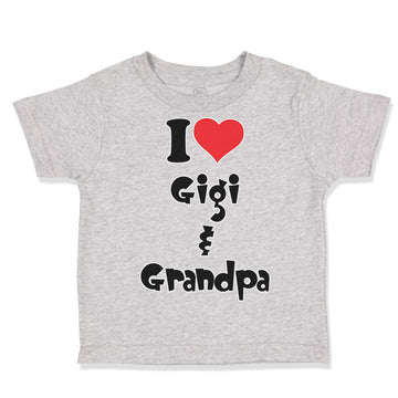 Toddler Clothes I Love My Gigi and Grandpa Grandparents Toddler Shirt Cotton