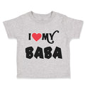 Toddler Clothes I Heart Love My Baba Dad Father's Day Toddler Shirt Cotton