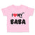 Toddler Clothes I Heart Love My Baba Dad Father's Day Toddler Shirt Cotton