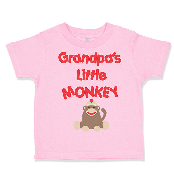 Toddler Clothes Grandpa's Little Monkey Grandpa Grandfather Toddler Shirt Cotton