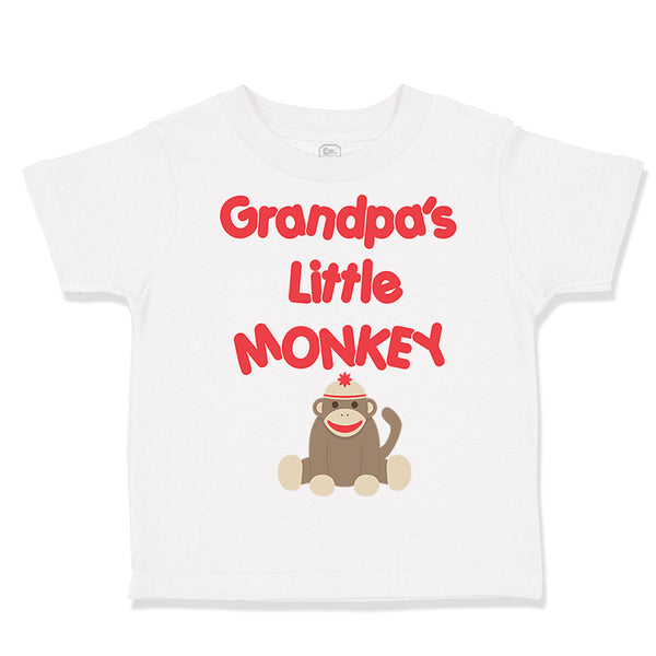 Toddler Clothes Grandpa's Little Monkey Grandpa Grandfather Toddler Shirt Cotton