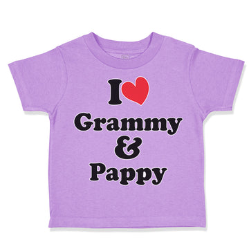 Toddler Clothes I Love My Grammy and Pappy Grandparents Toddler Shirt Cotton