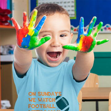 Toddler Clothes On Sundays We Watch Football with Daddy Dad Father's Day Cotton