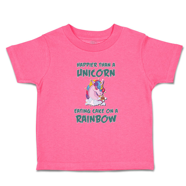 Toddler Girl Clothes Happeir than A Unicorn Eating Cake on A Rainbow Cotton