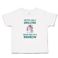 Toddler Girl Clothes Happeir than A Unicorn Eating Cake on A Rainbow Cotton