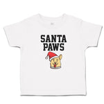 Toddler Girl Clothes Santa Paws with Santa Cap on Dog's Head Toddler Shirt