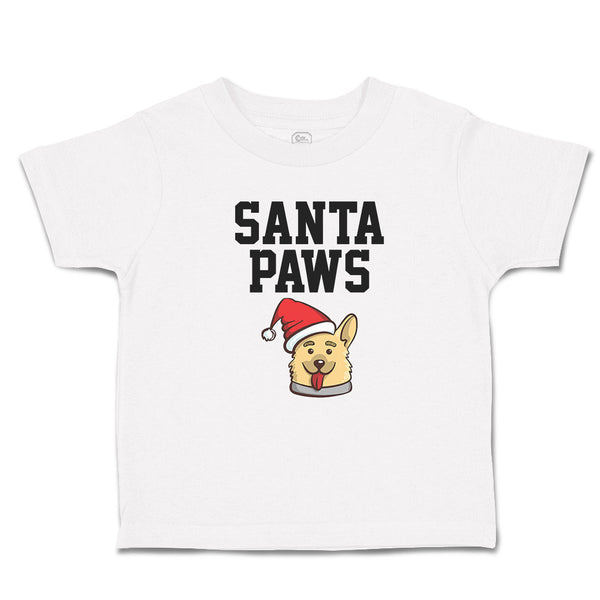 Toddler Girl Clothes Santa Paws with Santa Cap on Dog's Head Toddler Shirt