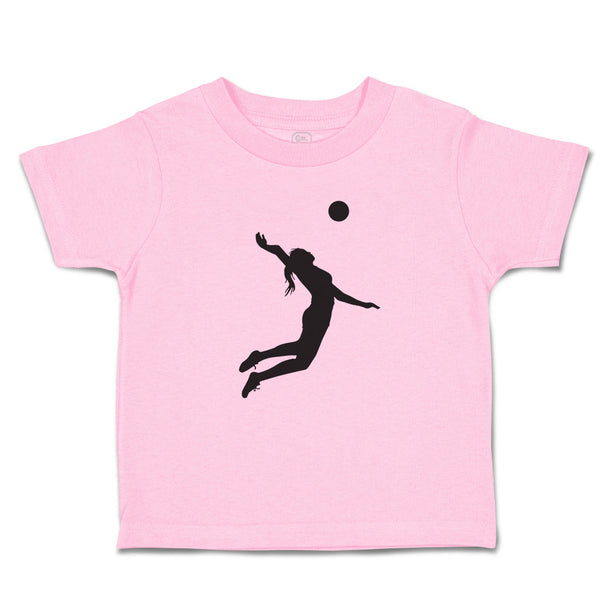 Toddler Girl Clothes Silhouette Girl Playing Throw Ball Toddler Shirt Cotton