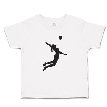 Toddler Girl Clothes Silhouette Girl Playing Throw Ball Toddler Shirt Cotton