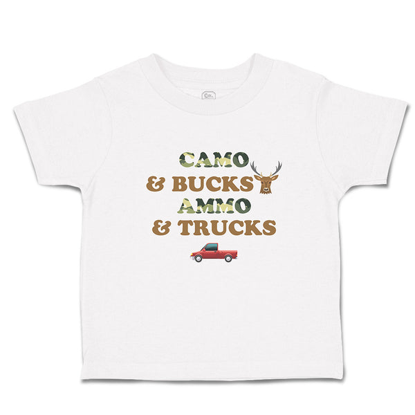 Cute Toddler Clothes Camo & Bucks Ammo & Trucks Toddler Shirt Cotton