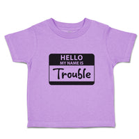 Toddler Clothes Hello My Name Is Trouble Toddler Shirt Baby Clothes Cotton