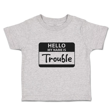 Toddler Clothes Hello My Name Is Trouble Toddler Shirt Baby Clothes Cotton