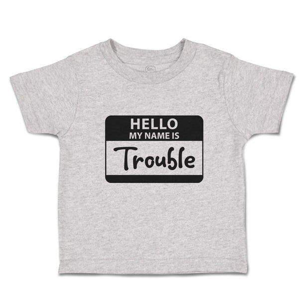 Toddler Clothes Hello My Name Is Trouble Toddler Shirt Baby Clothes Cotton