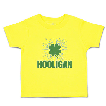 Cute Toddler Clothes Hooligan with Irish Shamrock Leaf Toddler Shirt Cotton