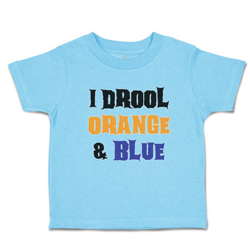Toddler Clothes I Drool Orange & Blue Toddler Shirt Baby Clothes Cotton