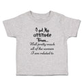Cute Toddler Clothes Get My Attitude from Pretty Women Am Related Toddler Shirt