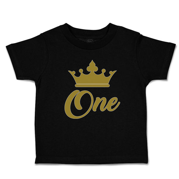 Toddler Clothes Age 1 and Number Name with Gold Crown Toddler Shirt Cotton