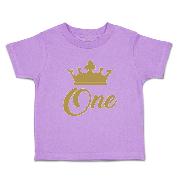 Toddler Clothes Age 1 and Number Name with Gold Crown Toddler Shirt Cotton