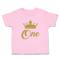 Toddler Clothes Age 1 and Number Name with Gold Crown Toddler Shirt Cotton