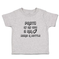 Toddler Clothes Party at My Crib 2 Am Bring A Bottle Toddler Shirt Cotton