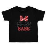 Toddler Clothes Thankull Babe with Polkat Dots Bowtie Toddler Shirt Cotton