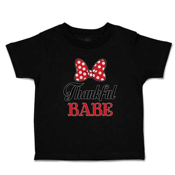 Toddler Clothes Thankull Babe with Polkat Dots Bowtie Toddler Shirt Cotton
