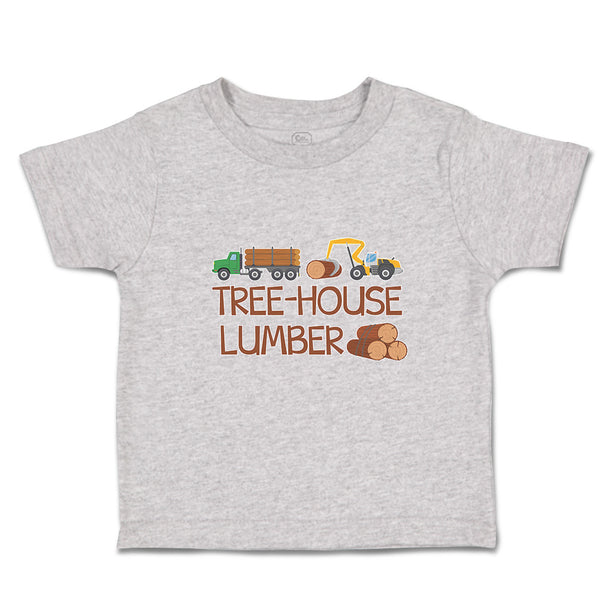 Toddler Clothes Tree-House Lumber An Vehicle with Wood Toddler Shirt Cotton