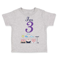 Toddler Clothes I'M 3 Pigs 3 Year Old Third Birthday Toddler Shirt Cotton