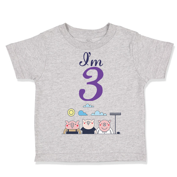 Toddler Clothes I'M 3 Pigs 3 Year Old Third Birthday Toddler Shirt Cotton