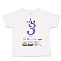 Toddler Clothes I'M 3 Pigs 3 Year Old Third Birthday Toddler Shirt Cotton