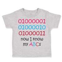 Toddler Clothes 01000001010 Now I Know My Abc Funny Nerd Geek Toddler Shirt