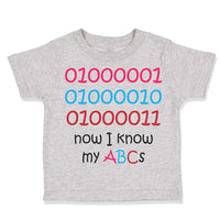 Toddler Clothes 01000001010 Now I Know My Abc Funny Nerd Geek Toddler Shirt