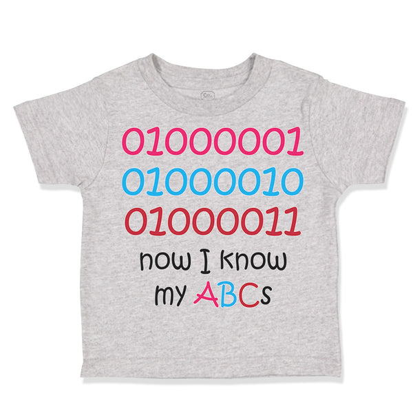 Toddler Clothes 01000001010 Now I Know My Abc Funny Nerd Geek Toddler Shirt