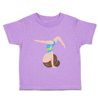 Toddler Girl Clothes Gymnastic Blue Suit Brown Sports Gymnastics Toddler Shirt